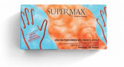 Luva de Nitrilo (M)- AZUL  S/PO- Supermax - Cx c/ 100 unids (Promoção)