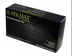 Luva BLACK Nitrilo sem Pó -(G)- Supermax - Cx c/ 100 unids