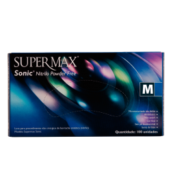 Luva Sonic Nitrilo sem Pó -(M)- Cx  Supermax c/ 100 unids  (Promoção)