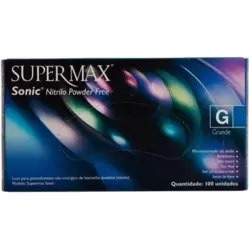 Luva Sonic Nitrilo sem Pó -(G)- Cx  Supermax c/ 100 unids (Promoção)